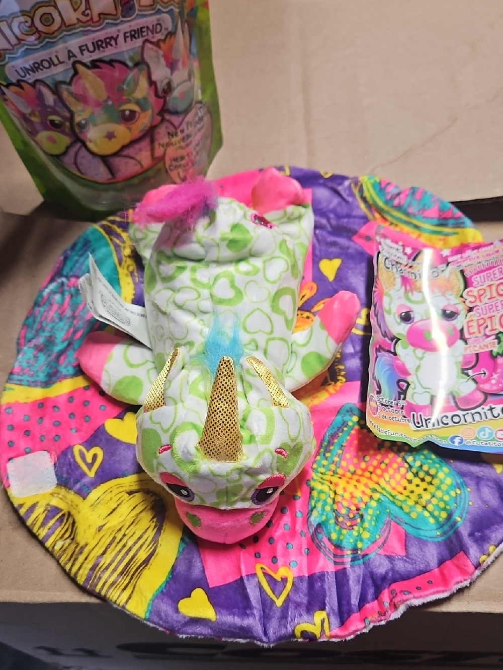 Unicornito Green Heart Plush Unicorn Toy by